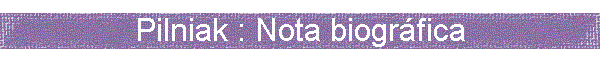 Boris Pilniak: Nota biográfica
